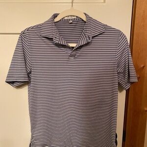 Peter Millar Boys Navy striped golf shirt